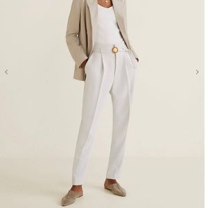Mango straight fit trousers with belt